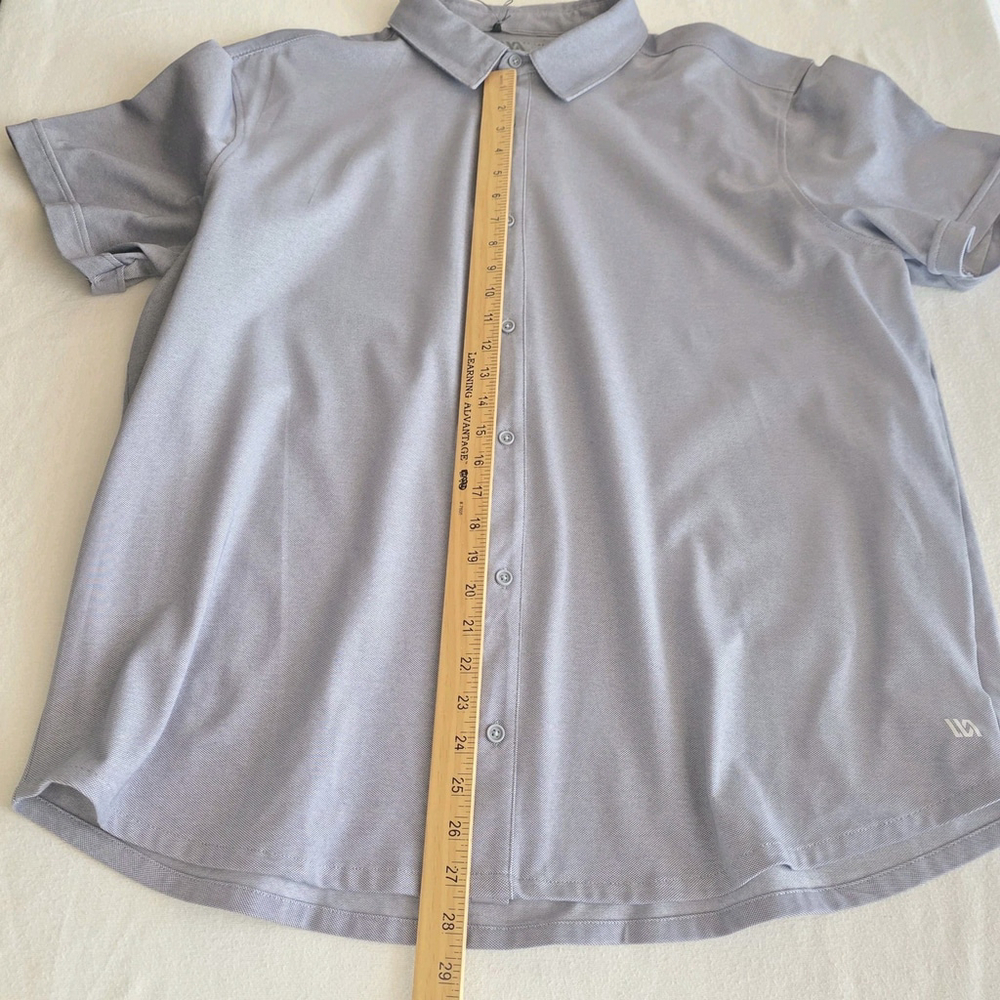 Athleisure Workwear VRST Button Down Shirt Men’s XXL Grey Heather Stretch Polo - Picture 9 of 10